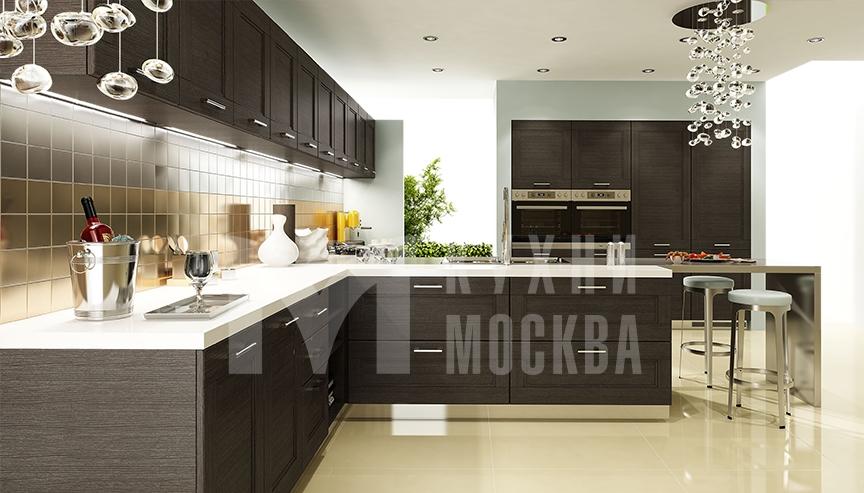 Кухня современного стиля угловой формы цвета венге - Варшавка