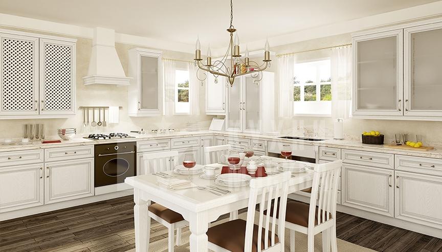 кухонная мебель белого цвета в классическом стиле софрино